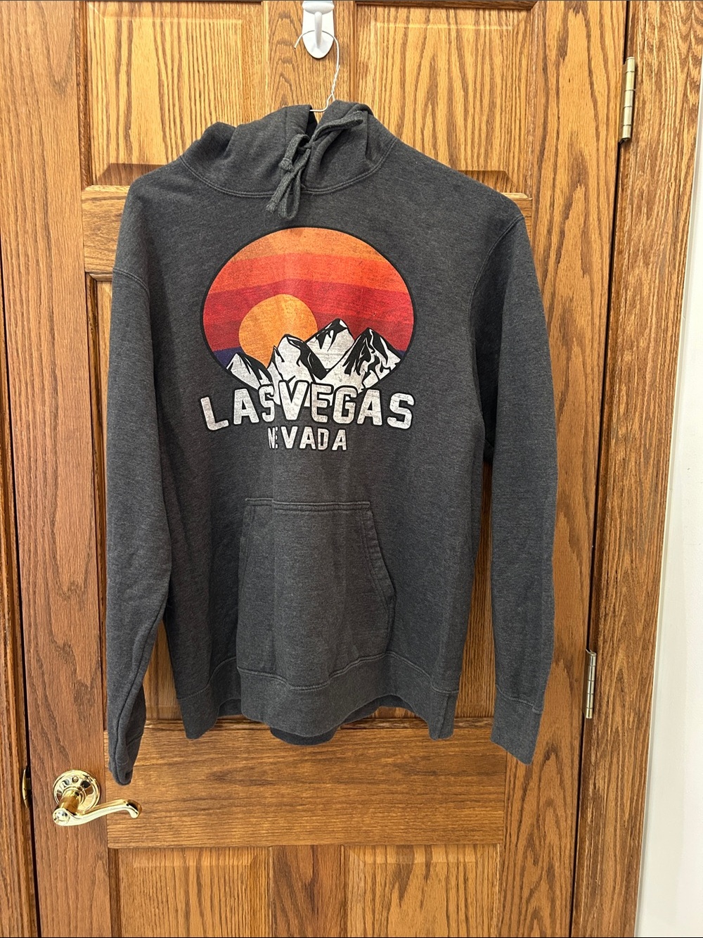 Las Vegas Nevada Charcoal Graphic Pullover Hoodie